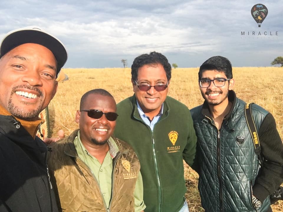 Will Smith on a balloon safari with Miracle Experience