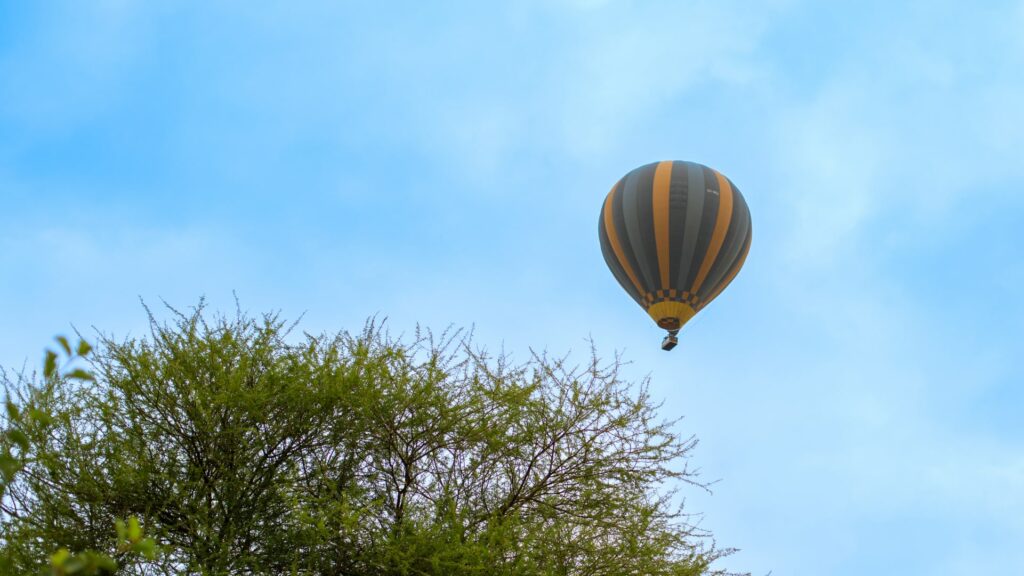 Hot air balloon over the Tarangire Park