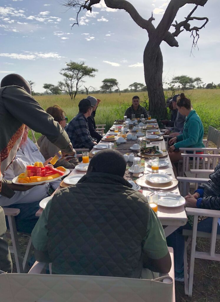 Clients enjoying th Bush Lunch experience